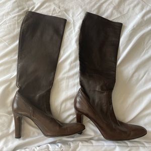 Cole Haan Leather Knee High Heeled Boots